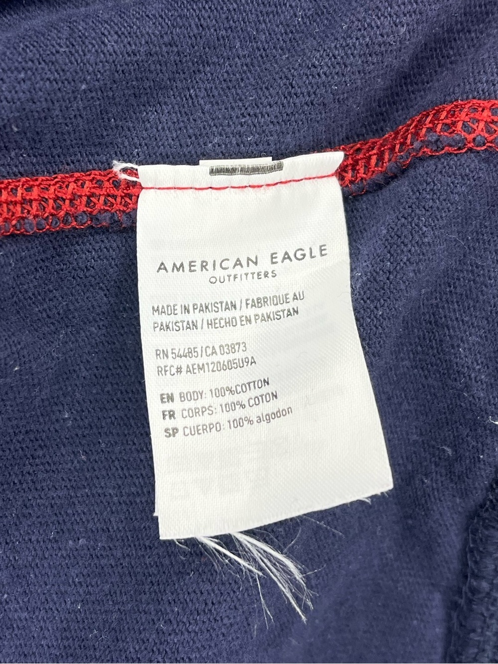 American Eagle Mens Blue Red pullover MEDIUM - Picture 4 of 5